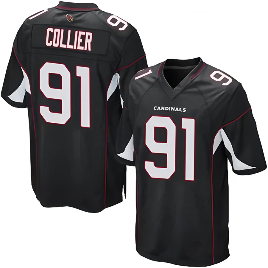 A.Cardinals #91 L.J. Collier Player Black Game Odoa Stitched Jerseys