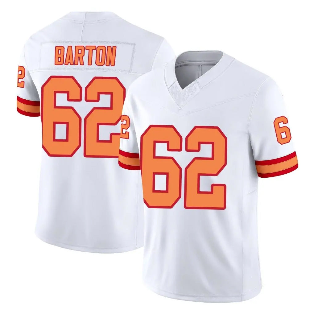 TB.Buccaneers #62 Graham Barton Player White Limited '76 Vapor F.U.S.E. Home Game Odoa Stitched Jerseys