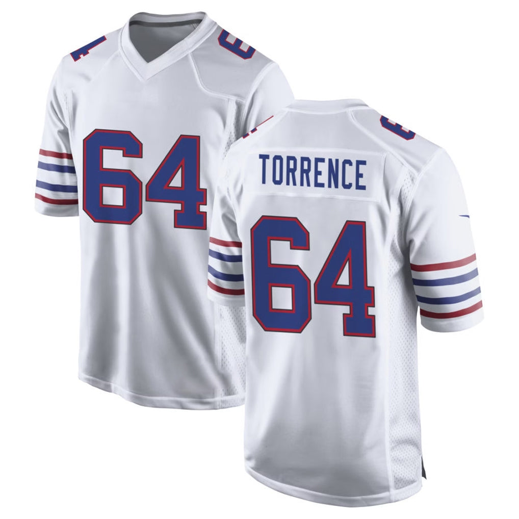 B.Bills #64 O'Cyrus Torrence Player White Alternate Game Odoa Stitched Jerseys