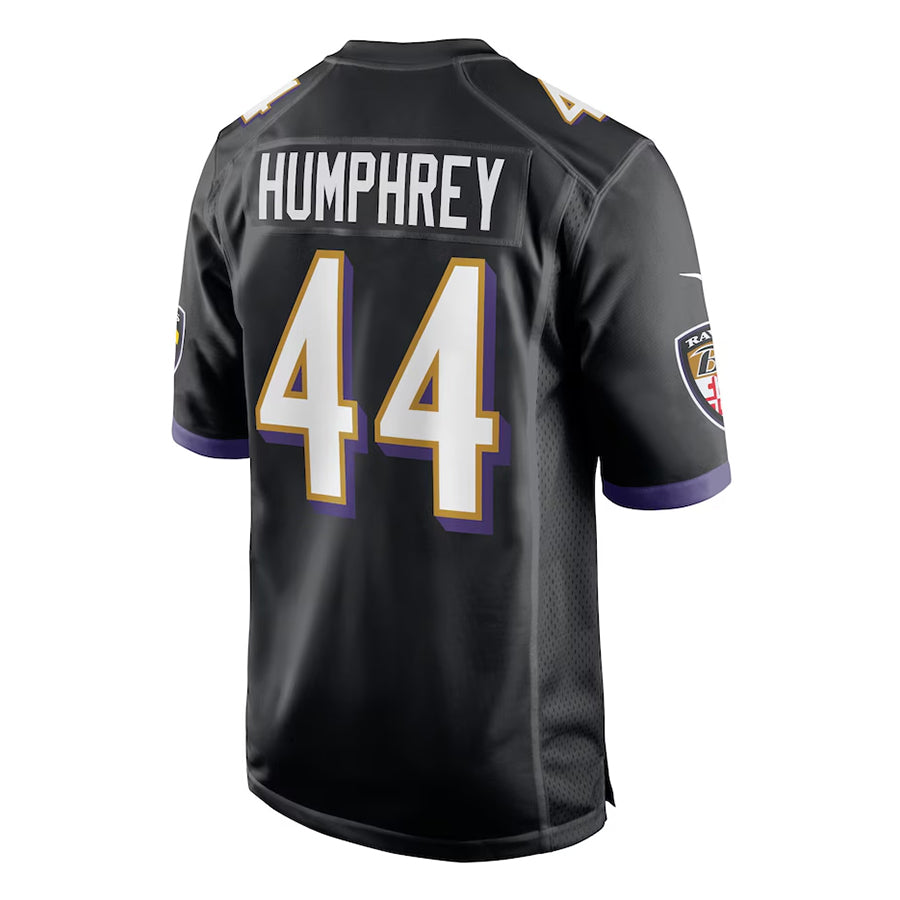B.Ravens #44 Marlon Humphrey Player Black Alternate Home Game Odoa Stitched Jerseys