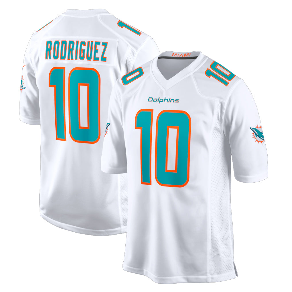 M.Dolphins #10 Jacob Rodriguez Player White Limited Home Game Odoa Stitched Jerseys