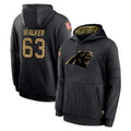 C.Panthers #63 Rasheed Walker Player Black Salute to Service Pullover Hoodies Limited Game Odoa Stitched Jerseys