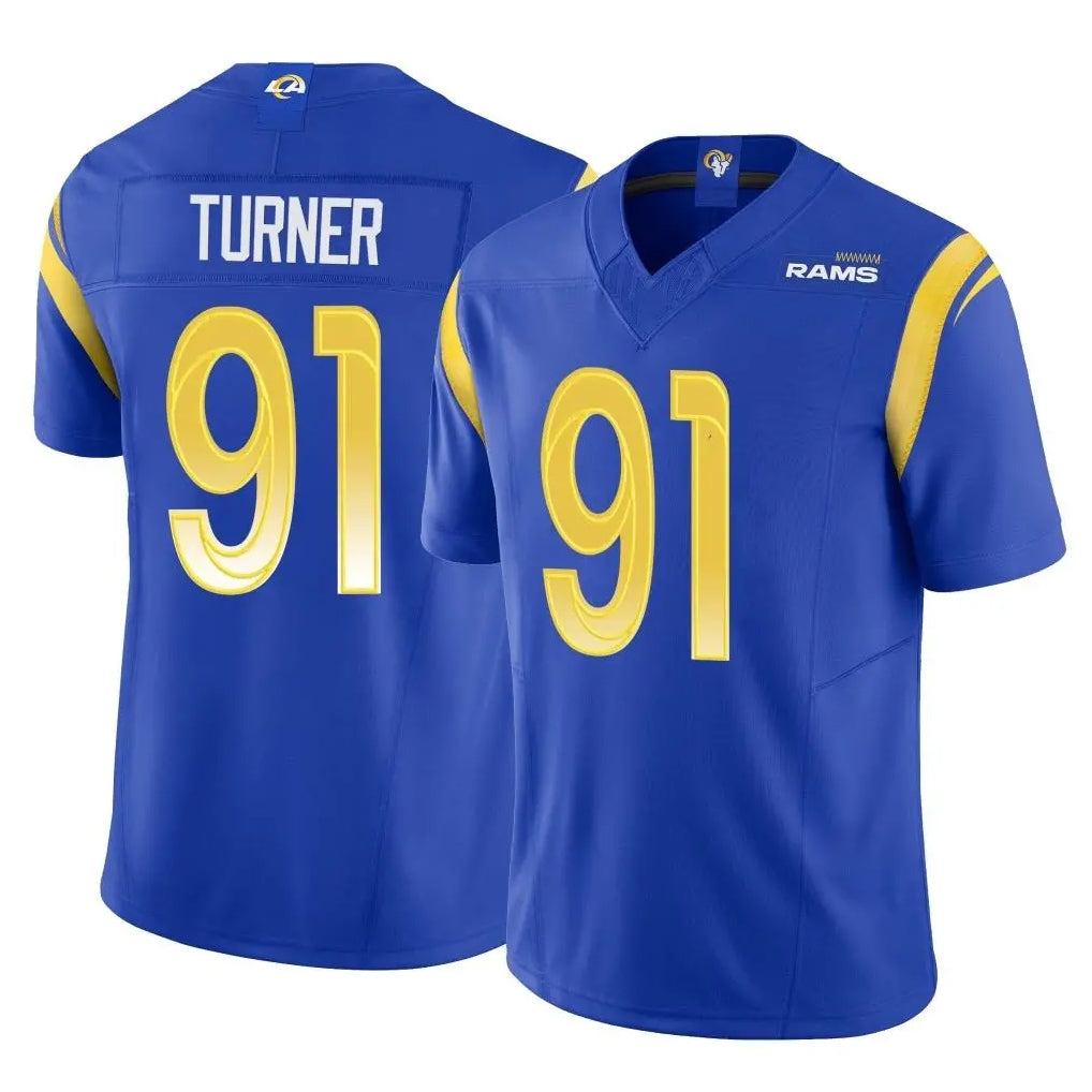 LA.Rams #91 Kobie Turner Player Royal Limited Vapor F.U.S.E. Home Game Odoa Stitched Jerseys