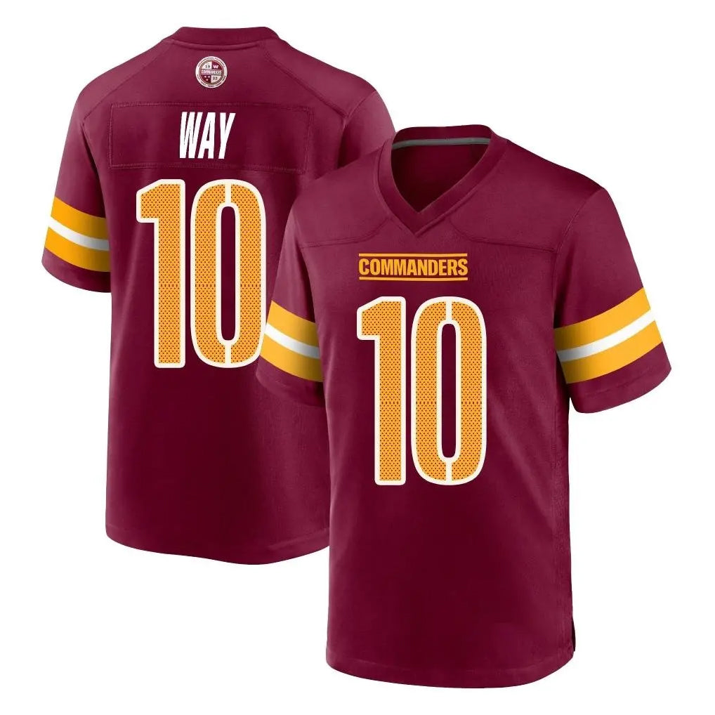 W.Commanders #10 Tress Way Player Burgundy Home Game Odoa Stitched Jerseys
