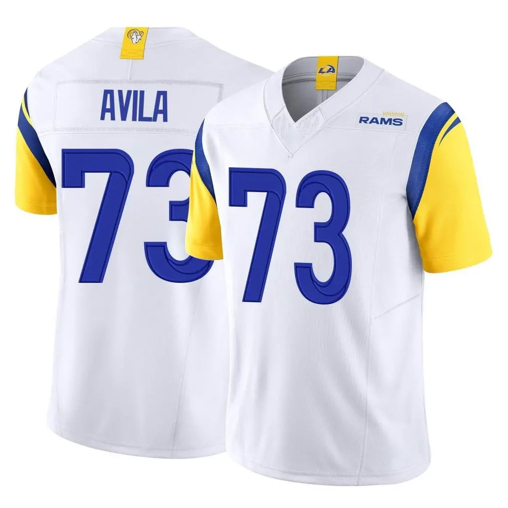 LA.Rams #73 Steve Avila Player White Limited Vapor F.U.S.E. Home Game Odoa Stitched Jerseys