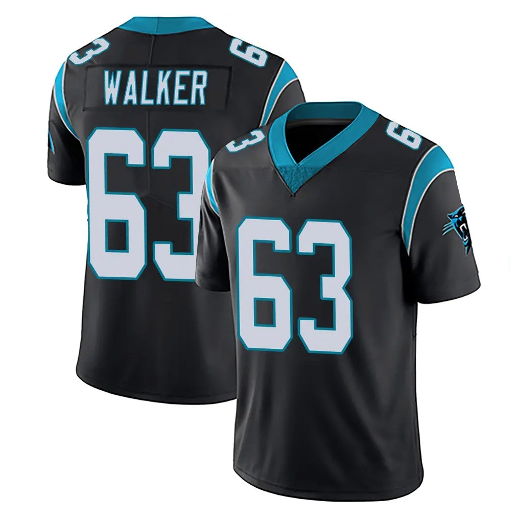 C.Panthers #63 Rasheed Walker Player Black Vapor Untouchable Limited Game Odoa Stitched Jerseys (2)