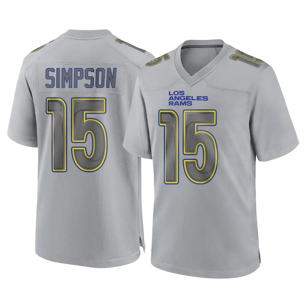 LA.Rams #15 Ty Simpson Player Gray Atmosphere Fashion Home Game Odoa Stitched Jerseys