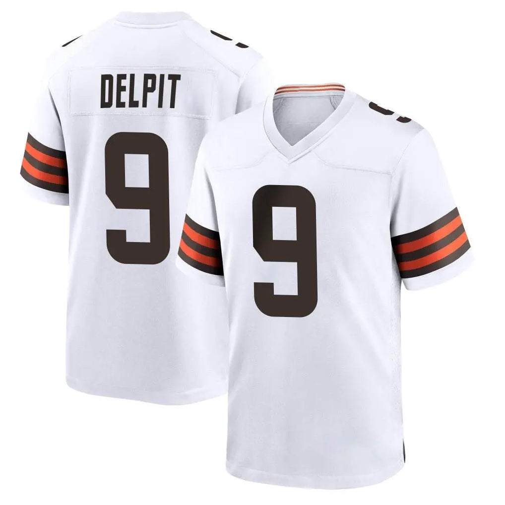 C.Browns #9 Grant Delpit Player White Home Game Odoa Stitched Jerseys
