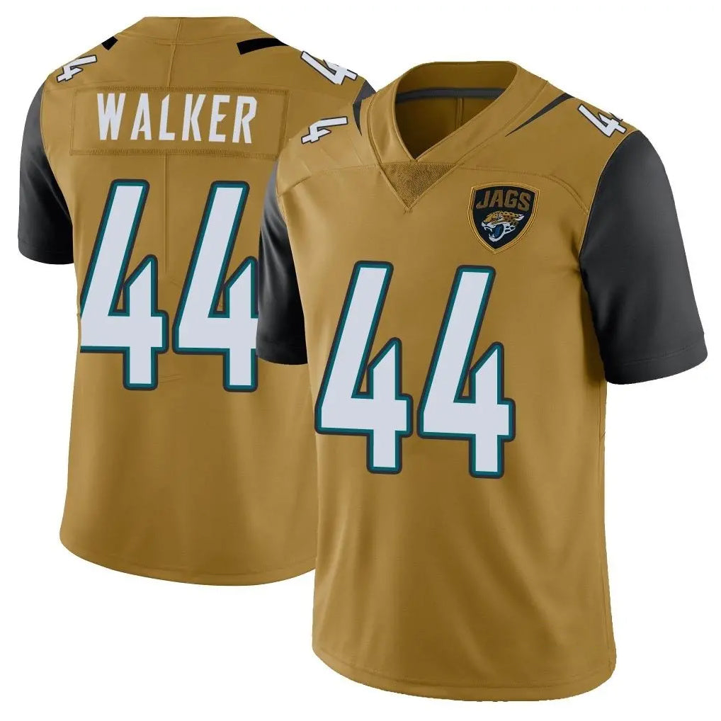 J.Jaguars #44 Travon Walker Player Gold Vapor Limited Home Game Odoa Stitched Jerseys