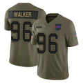 B.Bills #96 Deone Walker Player Olive Salute To Service Limited Game Odoa Stitched Jerseys
