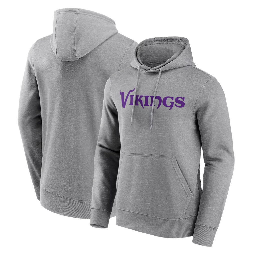 M.Vikings ## Vikings Blank Player Gray LOGO Pullover Hoodies Home Game Blank Player Odoa Stitched Jerseys