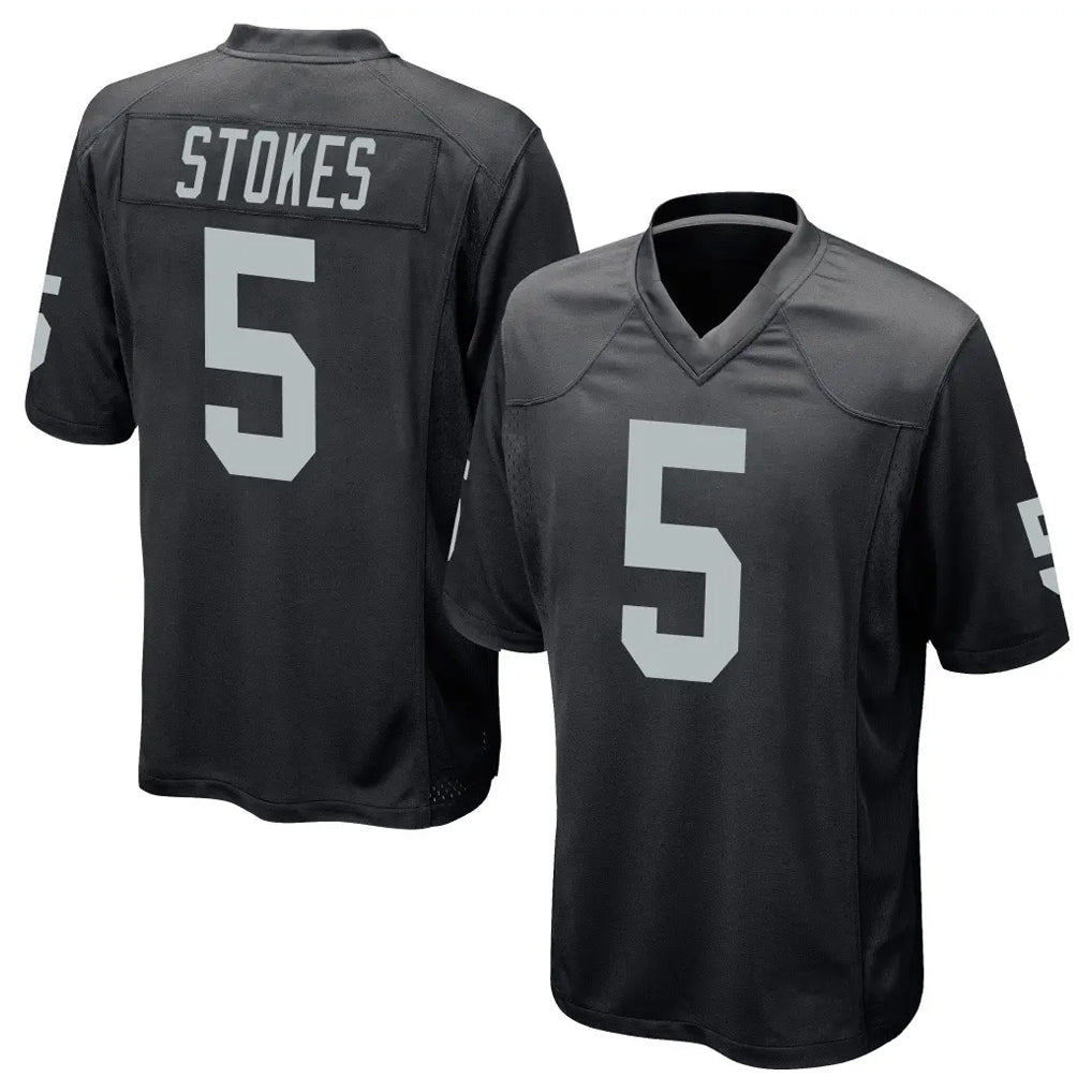 LV.Raiders #5 Eric Stokes Player Black Home Game Odoa Stitched Jerseys