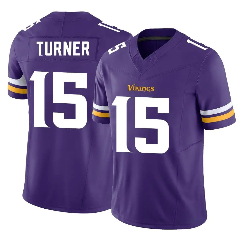M.Vikings #15 Dallas Turner Player Purple Limited Vapor F.U.S.E. Home Game Odoa Stitched Jerseys