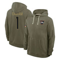 D.Broncos #1 Evan Engram Player Olive Salute to Service Pullover Hoodies Limited Odoa Stitched Jerseys