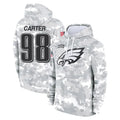 P.Eagles #98 Jalen Carter Player Arctic Camo Salute to Service Pullover Hoodies Limited Game Odoa Stitched Jerseys