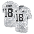 C.Panthers #18 Jalen Coker Player Arctic Camo Salute to Service Limited Game Odoa Stitched Jerseys