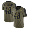 LA.Chargers #48 Bud Dupree Player Olive Salute To Service Limited Game Odoa Stitched Jerseys