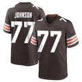 C.Browns #77 Zion Johnson Player Brown Home Game Odoa Stitched Jerseys