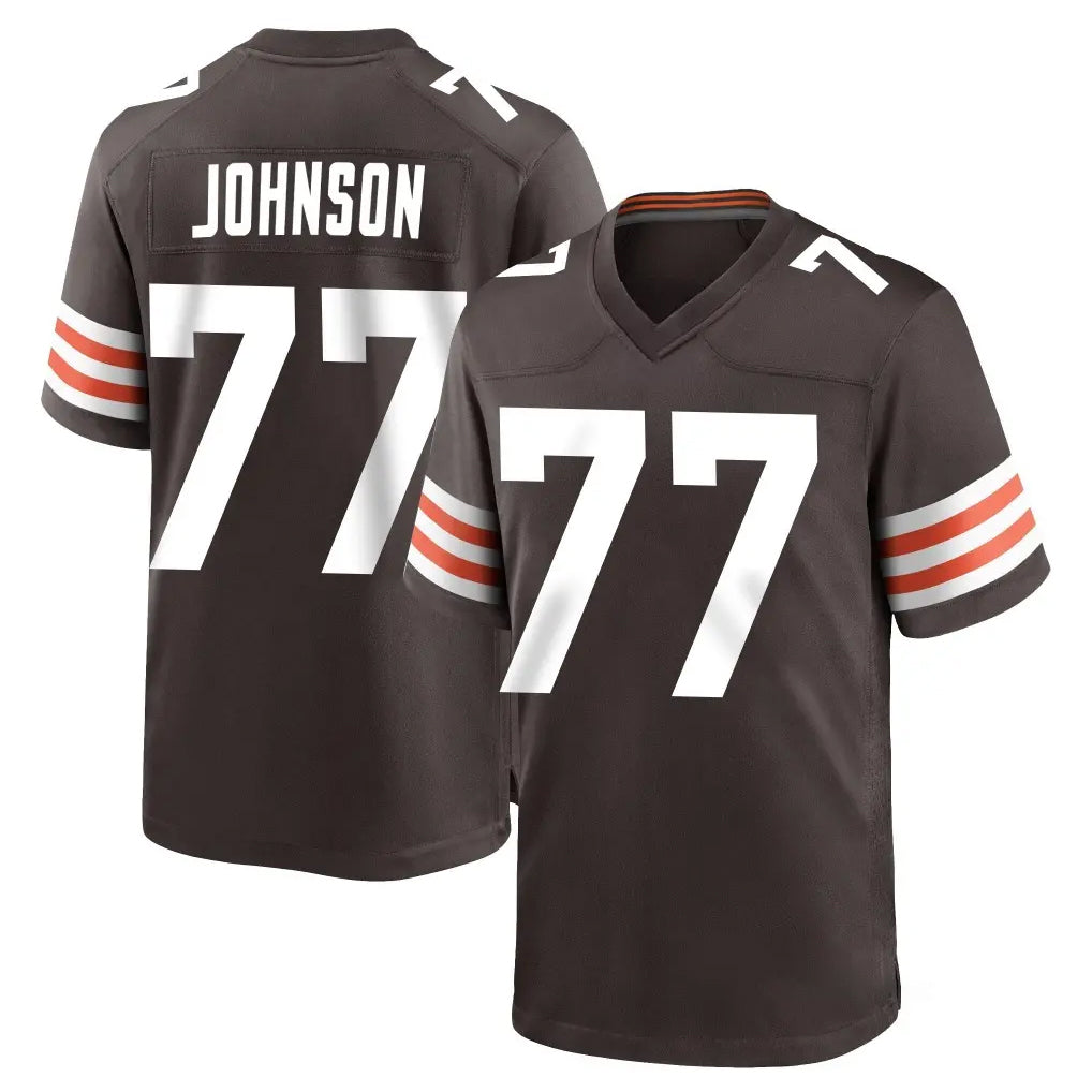 C.Browns #77 Zion Johnson Player Brown Home Game Odoa Stitched Jerseys
