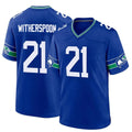 S.Seahawks #21 Devon Witherspoon Player Royal Throwback Home Game Odoa Stitched Jerseys