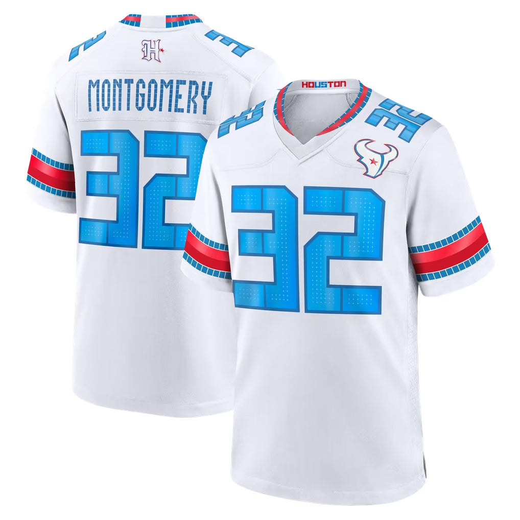 H.Texans #32 David Montgomery Player Whtie 2026 Rivalries Vapor Home Game Odoa Stitched jerseys