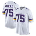 M.Vikings #75 Brian O'Neill Player White Home Game Odoa Stitched Jerseys