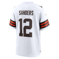 Odoa C.Browns #12 Shedeur Sanders White 2025 NFL Draft Game Jersey