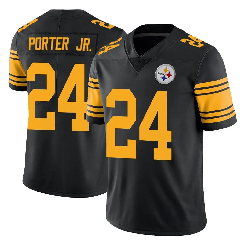 P.Steelers #24 Joey Porter Jr. Player Black Limited Color Rush Home Game Odoa Stitched Jerseys