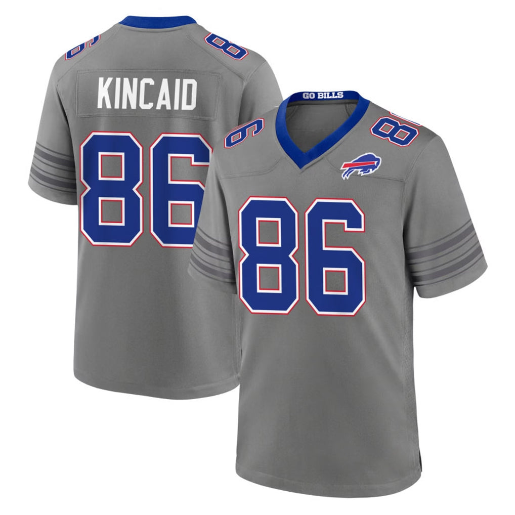 B.Bills #86 Dalton Kincaid Player Gray Nickel City Home Game Odoa Stitched Jerseys