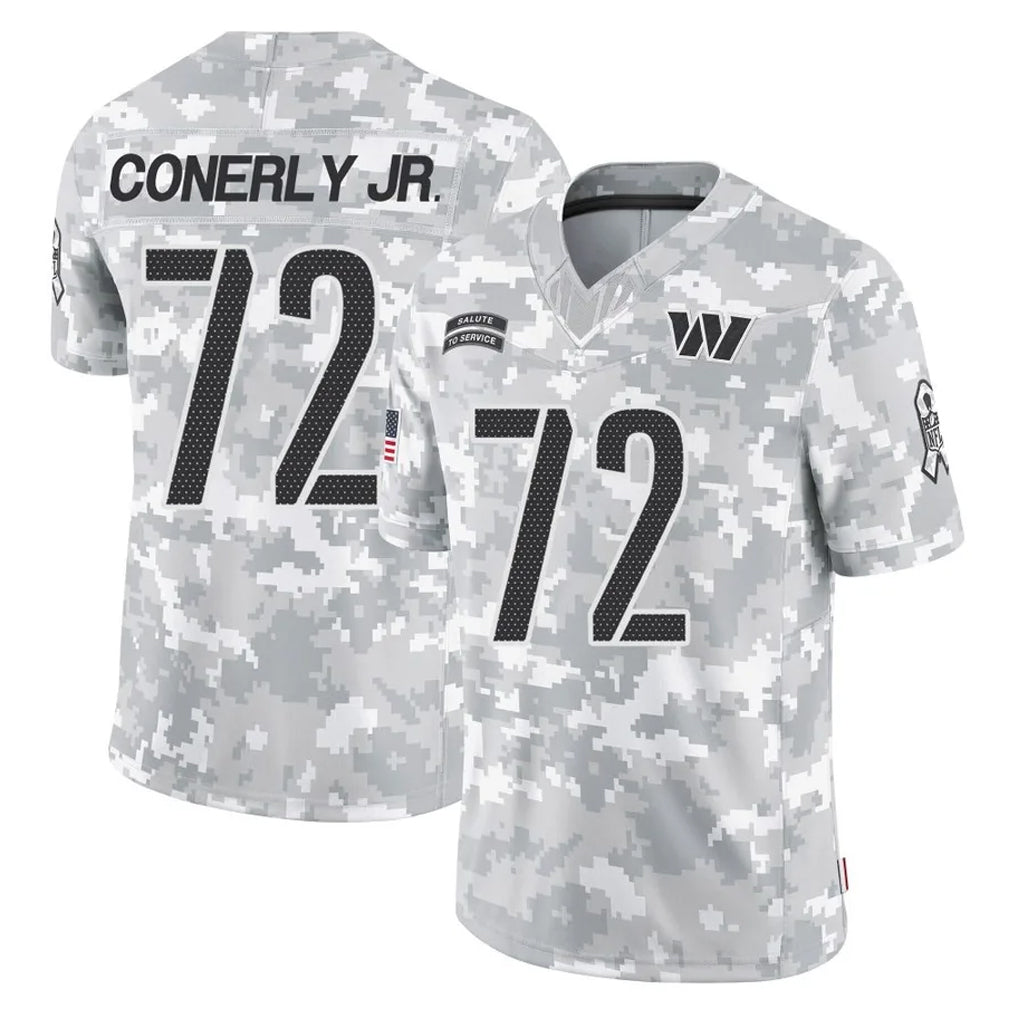 W.Commanders #72 Josh Conerly Jr. Player Arctic Camo Limited Salute To Service Home Game Odoa Stitched Jerseys