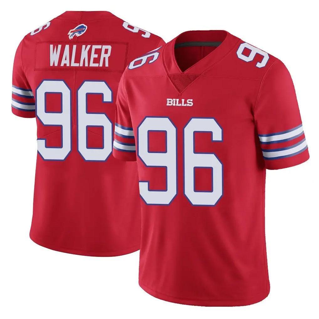 B.Bills #96 Deone Walker Player Red Vapor Untouchable Limited Odoa Stitched Jerseys
