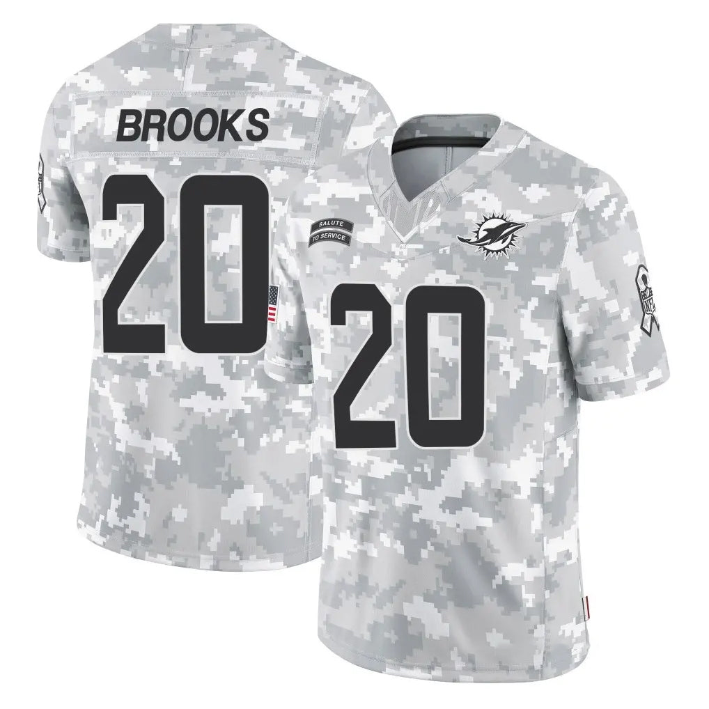 M.Dolphins #20 Jordyn Brooks Player Arctic Camo Salute To Service Limited Game Odoa Stitched Jerseys