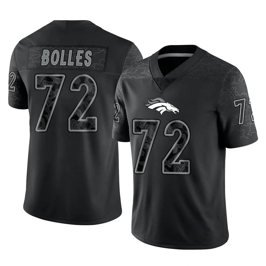 D.Broncos #72 Garett Bolles Player Black Reflective Limited Odoa Stitched Jerseys