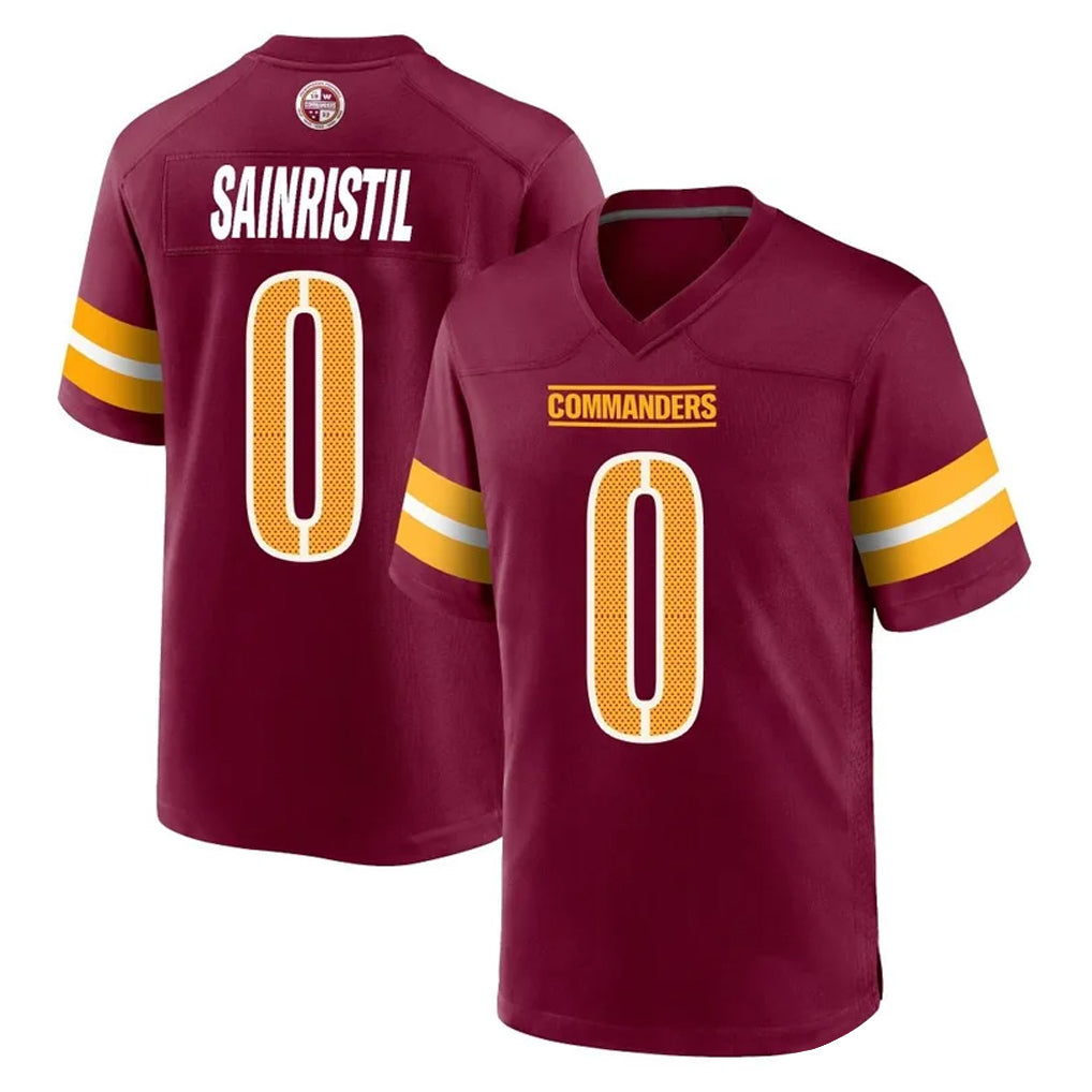 W.Commanders #0 Mike Sainristil Player Burgundy Home Game Odoa Stitched Jerseys