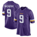 M.Vikings #9 J.J. McCarthy Player Purple Home Game Odoa Stitched Jerseys