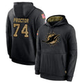 M.Dolphins #74 Kadyn Proctor Player Black Salute to Service Hoodies Limited Game Odoa Stitched Jerseys