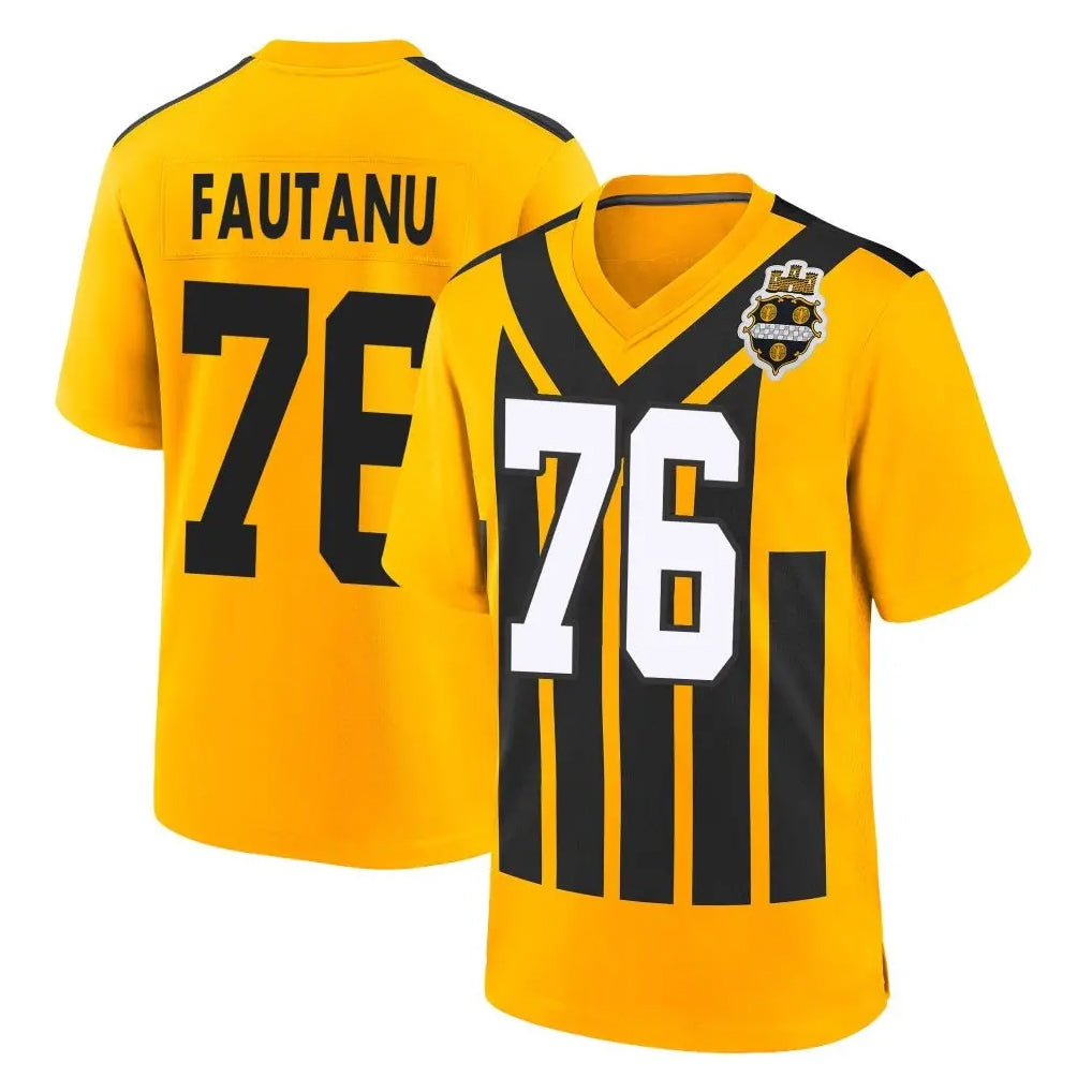 P.Steelers #76 Troy Fautanu Player Gold Limited 1933 Throwback Home Game Odoa Stitched Jerseys