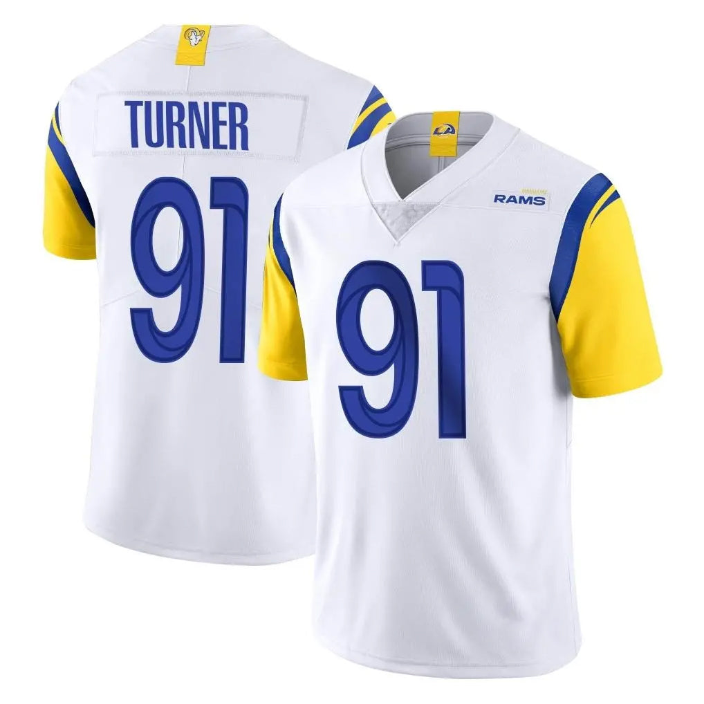 LA.Rams #91 Kobie Turner Player White Limited Vapor Untouchable Home Game Odoa Stitched Jerseys