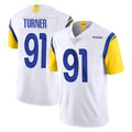 LA.Rams #91 Kobie Turner Player White Limited Vapor Untouchable Home Game Odoa Stitched Jerseys
