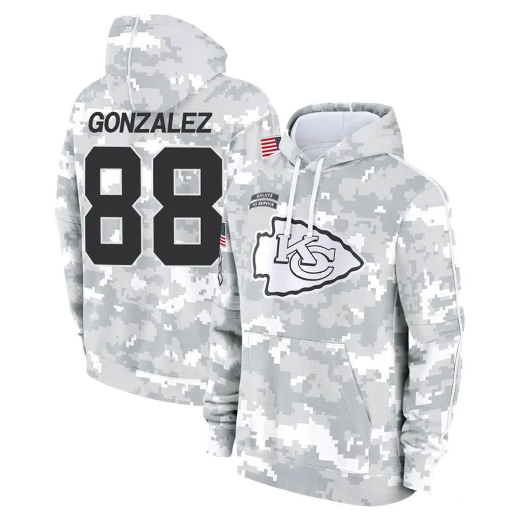 KC.Chiefs #88 Tony Gonzalez Player Arctic Camo Salute to Service Hoodies Limited Game Odoa Stitched Jerseys