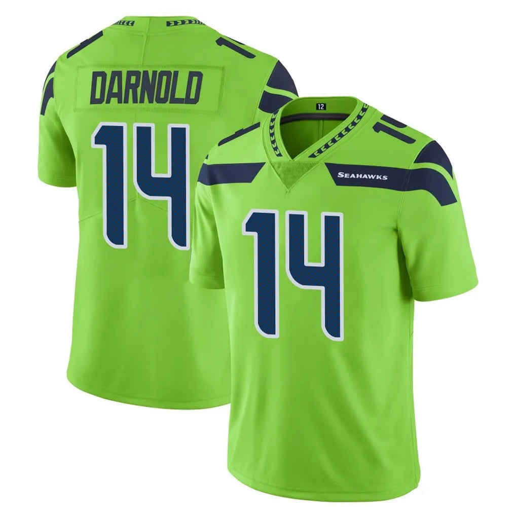 S.Seahawks #14 Sam Darnold Player Green Limited Color Rush Home Game Odoa Stitched Jerseys