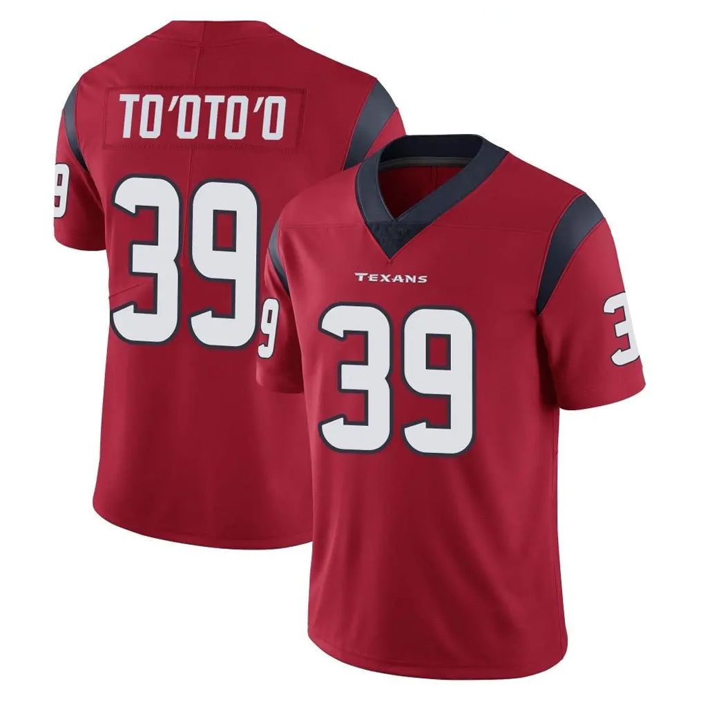 H.Texans #39 Henry To'oTo'o Player Red Limited Vapor Untouchable Home Game Odoa Stitched Jerseys