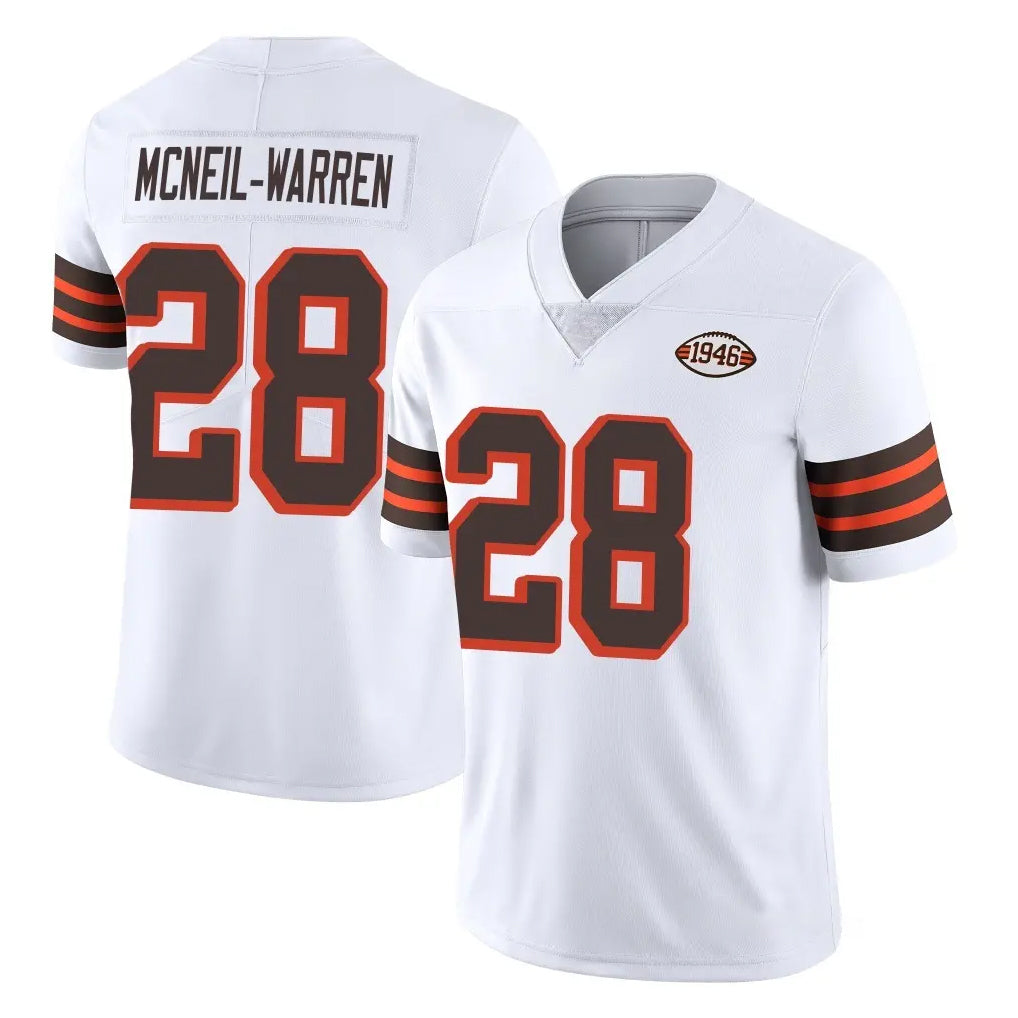 C.Browns #28 Emmanuel McNeil-Warren Player White Limited  Vapor 1946 Collection Alternate Game Odoa Stitched Jerseys