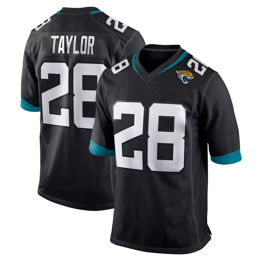 J.Jaguars #28 Fred Taylor Player Black Home Game Odoa Stitched Jerseys