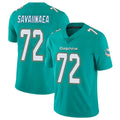 M.Dolphins #72 Jonah Savaiinaea Player Aqua Limited Vapor Untouchable Home Game Odoa Stitched Jerseys