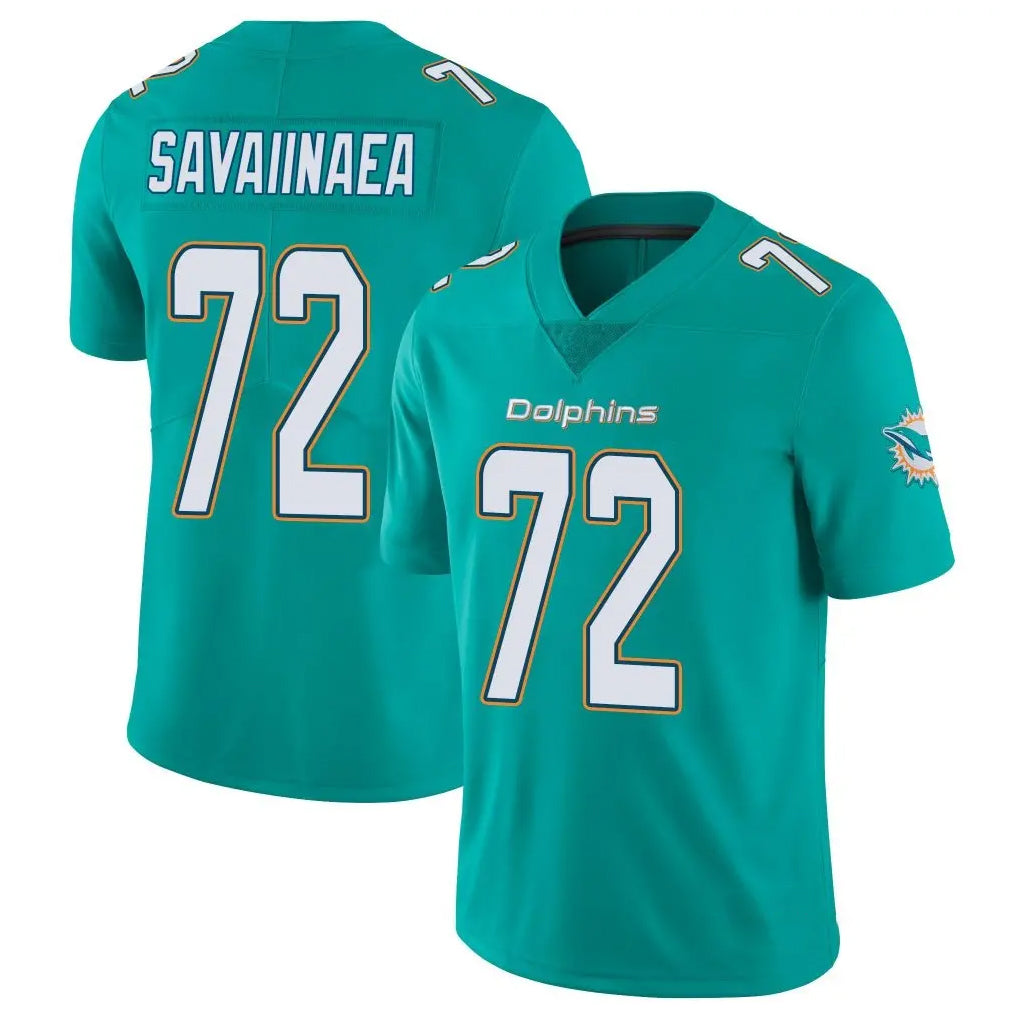 M.Dolphins #72 Jonah Savaiinaea Player Aqua Limited Vapor Untouchable Home Game Odoa Stitched Jerseys