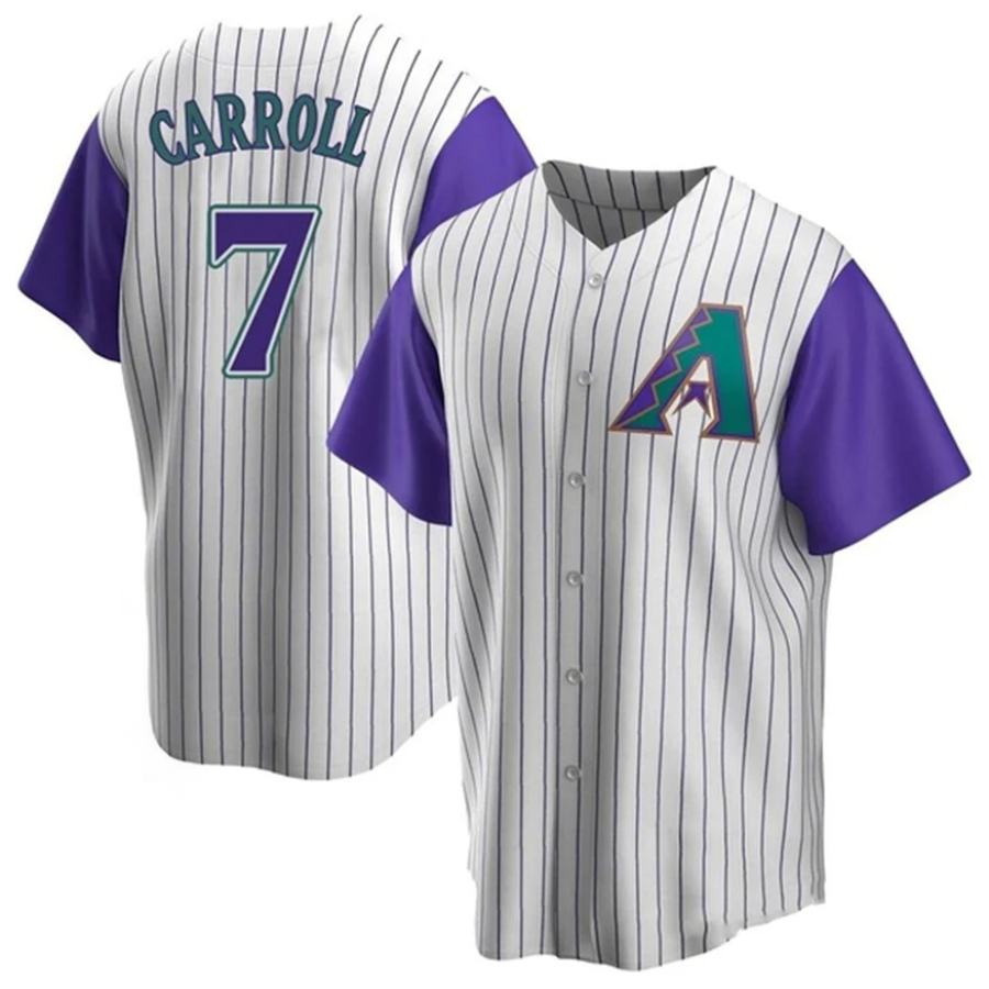 Odoa A.Diamondbacks #7 Corbin Carroll Player Cream Throwback Cooperstown Limited Personalized Stitched Jerseys