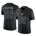 TB.Buccaneers #62 Graham Barton Player Black Reflective Limited Home Game Odoa Stitched Jerseys