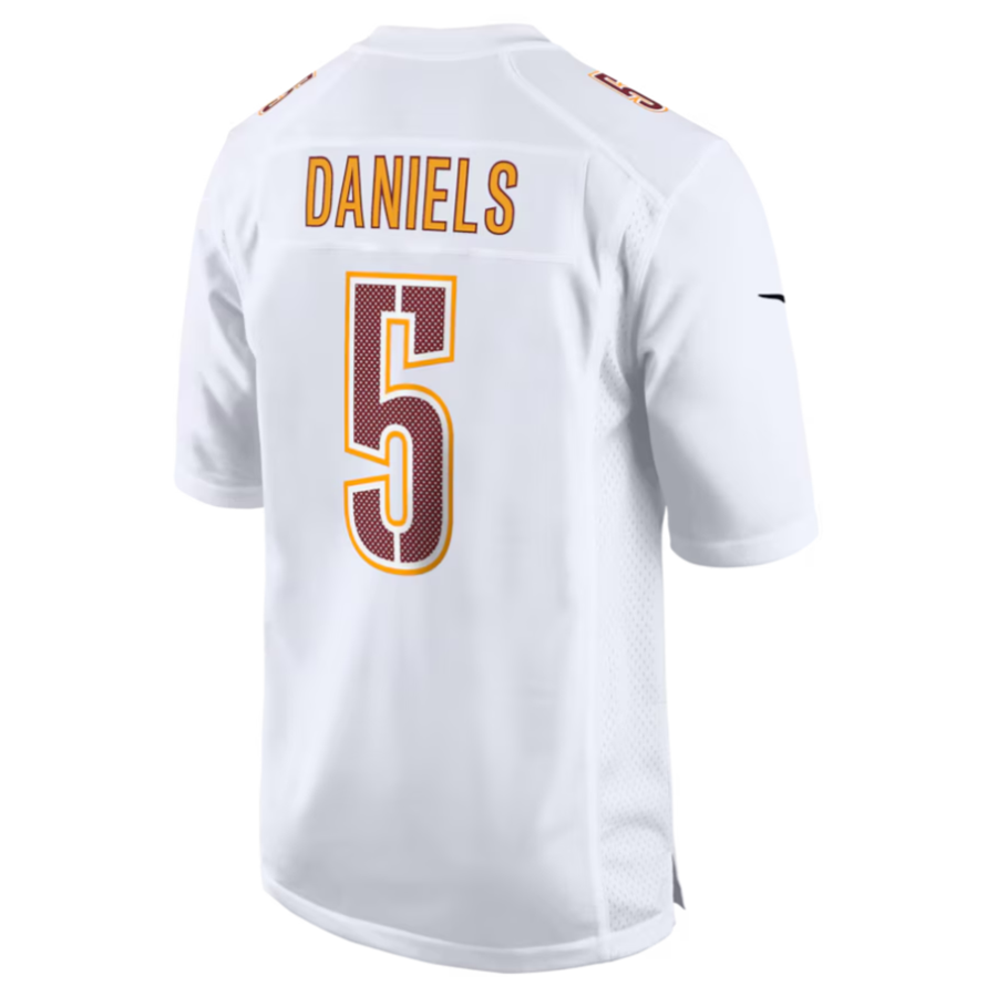 Odoa #5 Jayden Daniels Player W.Commanders Tundra White Fashion Stitched Jersey