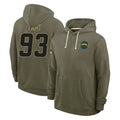 LA.Chargers #93 Teair Tart Player Olive Salute to Service Pullover Hoodies Limited Odoa Stitched Jerseys